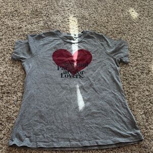 Parks Project Heather Gray Tee with Maroon Heart